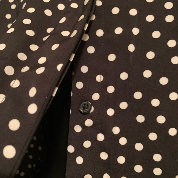 JOE FRESH Black and White Polka Dot Long Sleeve Blouse - Picture 6 of 9